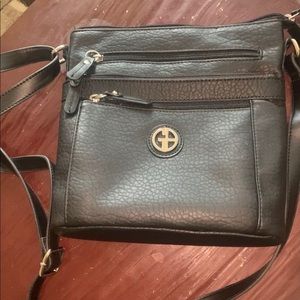 Giani Bernini Leather Black Crossbody Purse NEW